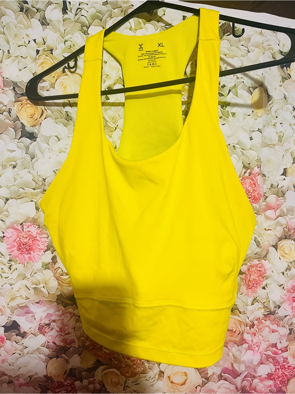 Neon yellow Athletic Racerback Sports Bra